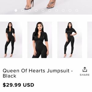 COPY - Queen of heart black fashionova jumpsuit